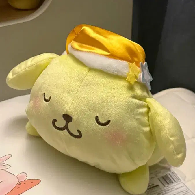 [BUNJANG] Sanrio Pompompurin Sleeping Plush Doll / (새상품, 희귀) 산리오 정품 폼폼푸린 수면 잠자리 인형