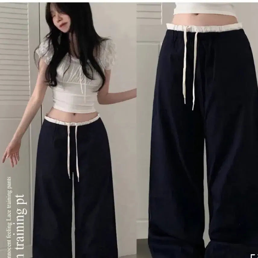 [BUNJANG] Paya Summer Cooling Nylon Low-Rise Balloon Fit Pants / 파야 여름 쿨링 레이어드 바스락 나일론 로우라이즈 벌룬핏 잘록 허얇골넓