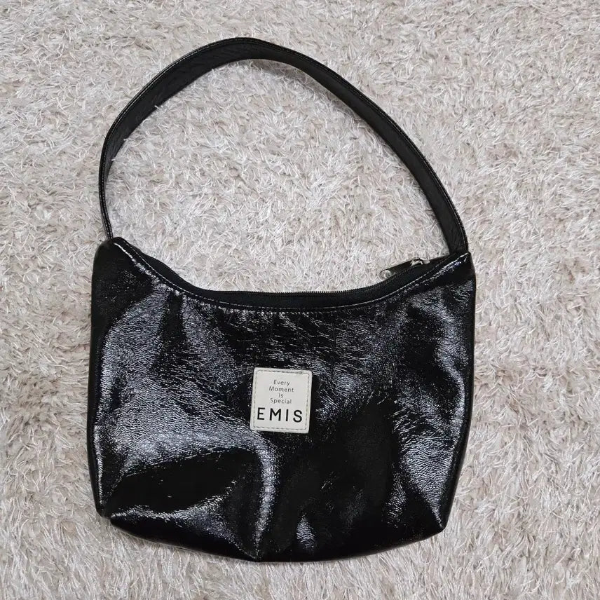[BUNJANG] EMIS Enamel Shoulder Bag Black / EMIS 에나멜 숄더백 블랙