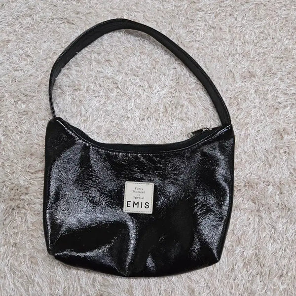 [BUNJANG] EMIS Enamel Shoulder Bag Black / EMIS 에나멜 숄더백 블랙
