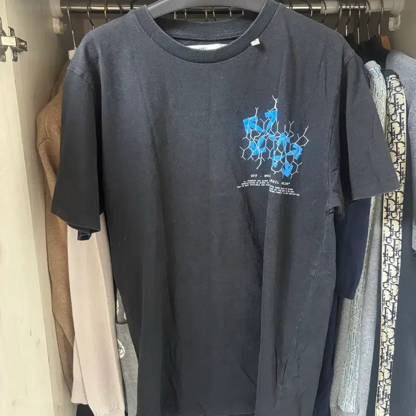 [BUNJANG] Off-White Black Graphic T-Shirt / 정품 오프화이트 블랙 반팔티 L