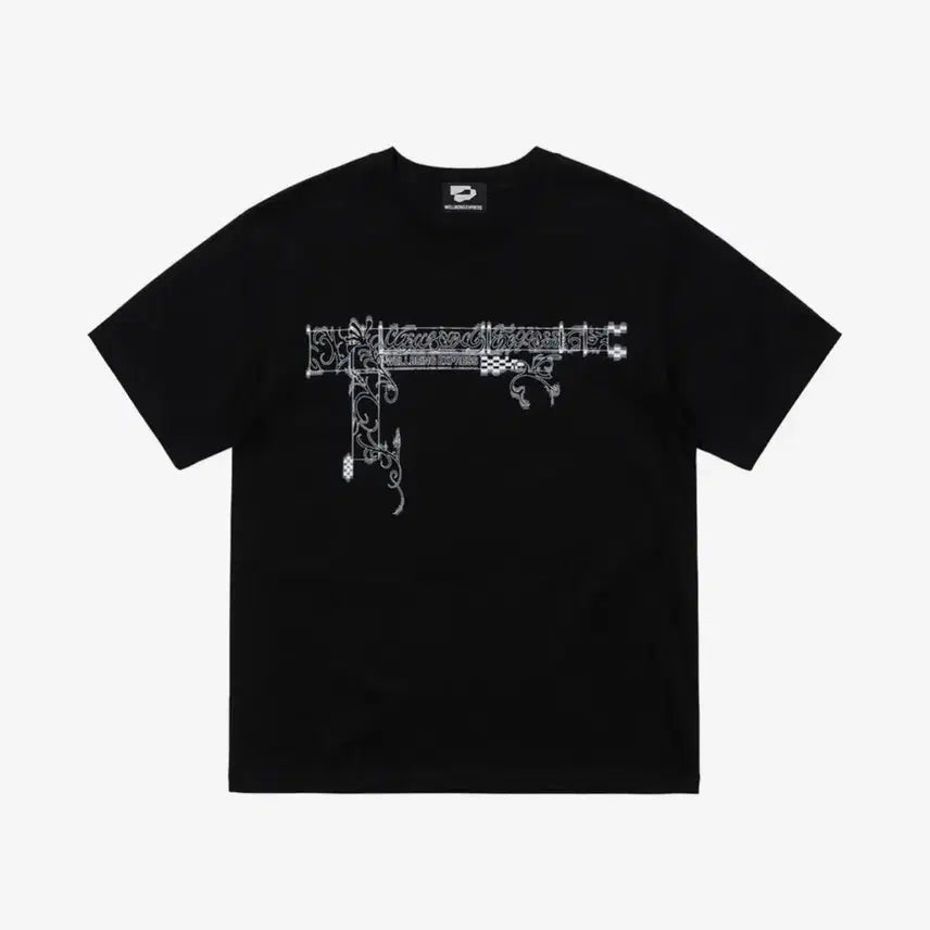 [BUNJANG] Wellbeing Express Hybrid Tattoo Half Sleeve T-Shirt Black S / 웰빙익스프레스 하이브리드 타투 반소매 티셔츠 블랙 S