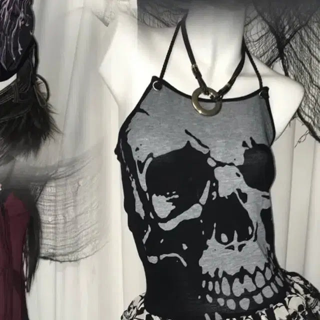 [BUNJANG] Glad News Skull Star Kangkang Halter Dress / Glad news 펑크 대대장 스컬스타 캉캉 홀터 원피스 미사깔