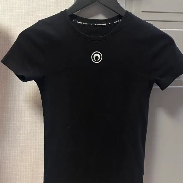 [BUNJANG] Marine Serre Organic Cotton Lip T-Shirt Black XS / 마린 세르 오가닉 코튼 립 티셔츠 블랙 xs사이즈 한번착용