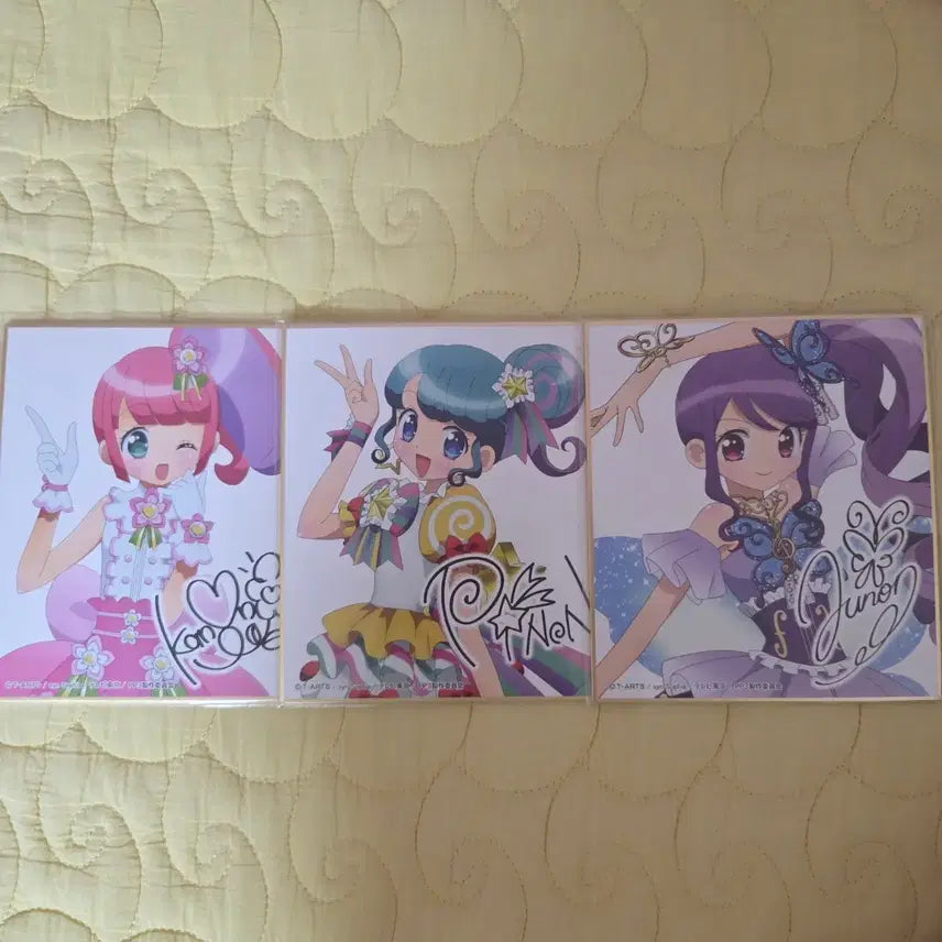 [BUNJANG] PriPara Triangle Shikishi Bundle Set with Kanon, Pinon, and Shion / 프리파라 트라이앵글 색지 일괄 카논 피논 쥬논