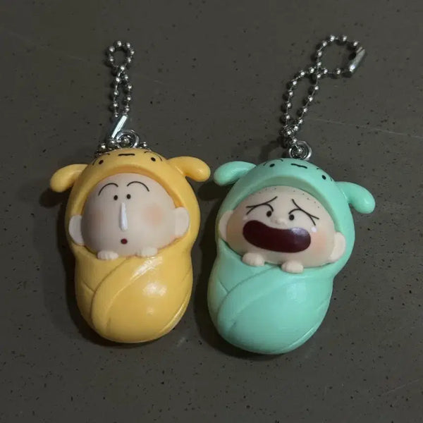 [BUNJANG] Crayon Shin-chan Daenggi-meori Gacha Mungae Huni Bundle Set / 짱구는못말려 포대기 가챠 맹구 훈이 일괄