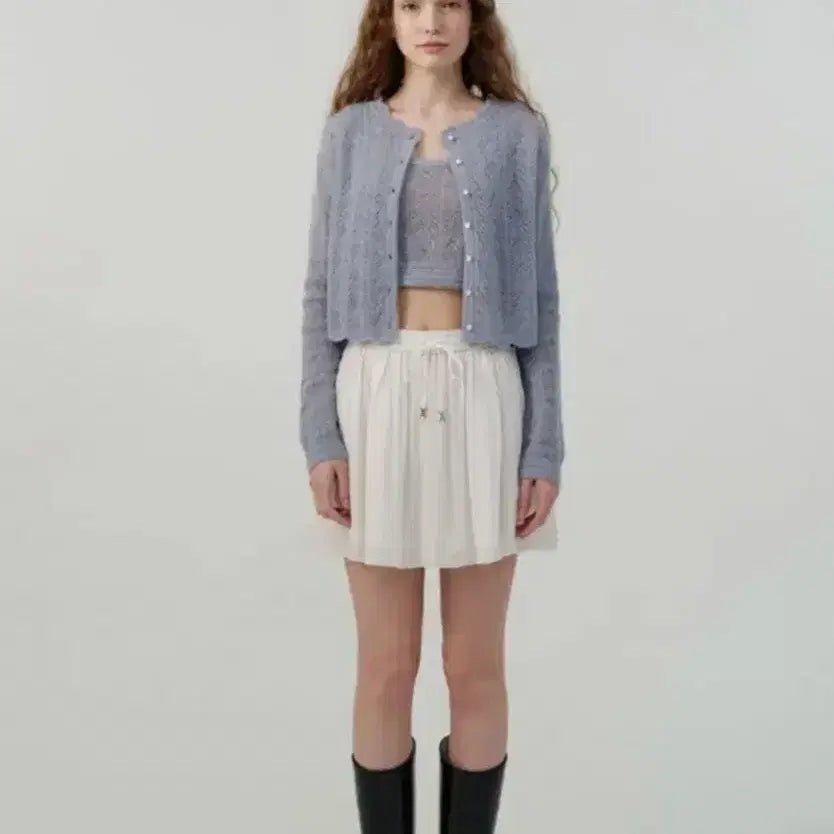 [BUNJANG] The Barnet Cobirds Top & Cardigan Set / 미착 새상품 더바넷 코버츠 탑 가디건 세트