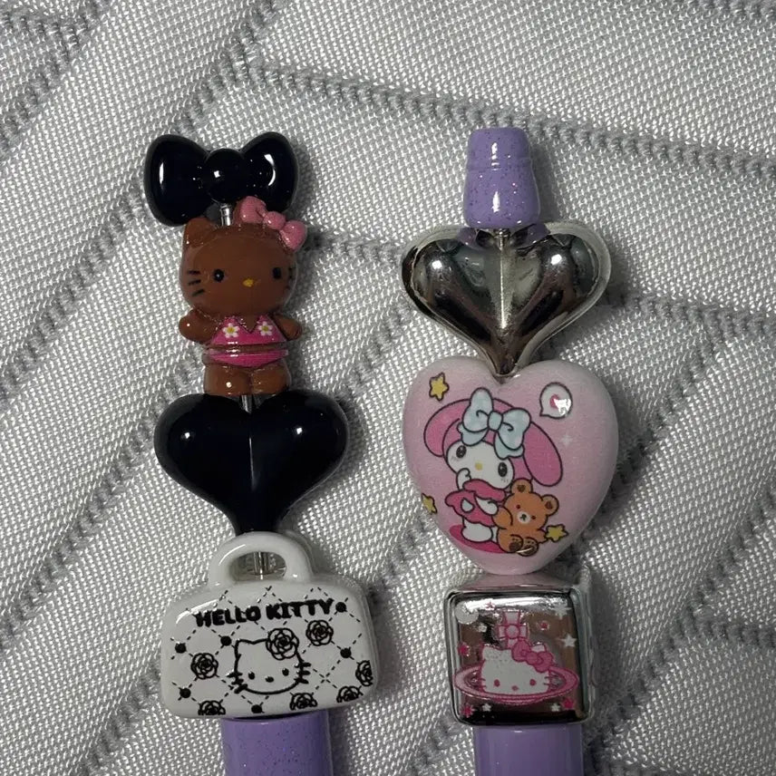 [BUNJANG] Hello Kitty Tanning Kitty & My Melody Character Bead Ballpoint Pen / 헬로키티 태닝키티 마이멜로디 캐릭터 비즈 볼펜 볼꾸