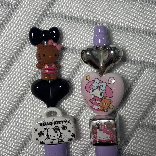 [BUNJANG] Hello Kitty Tanning Kitty & My Melody Character Bead Ballpoint Pen / 헬로키티 태닝키티 마이멜로디 캐릭터 비즈 볼펜 볼꾸