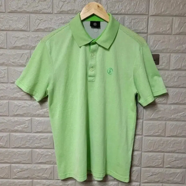 [BUNJANG] Bogner Lime Check Collar T-Shirt / 보그너 라임 체크 카라티