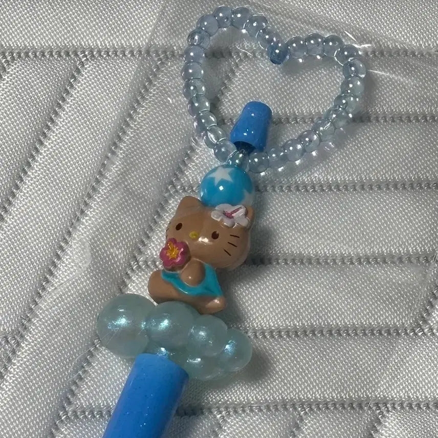 [BUNJANG] Tanning Kitty Hello Kitty Heart Bead Ballpoint Pen / 태닝키티 헬로키티 캐릭터 하트 비즈 볼펜 볼꾸