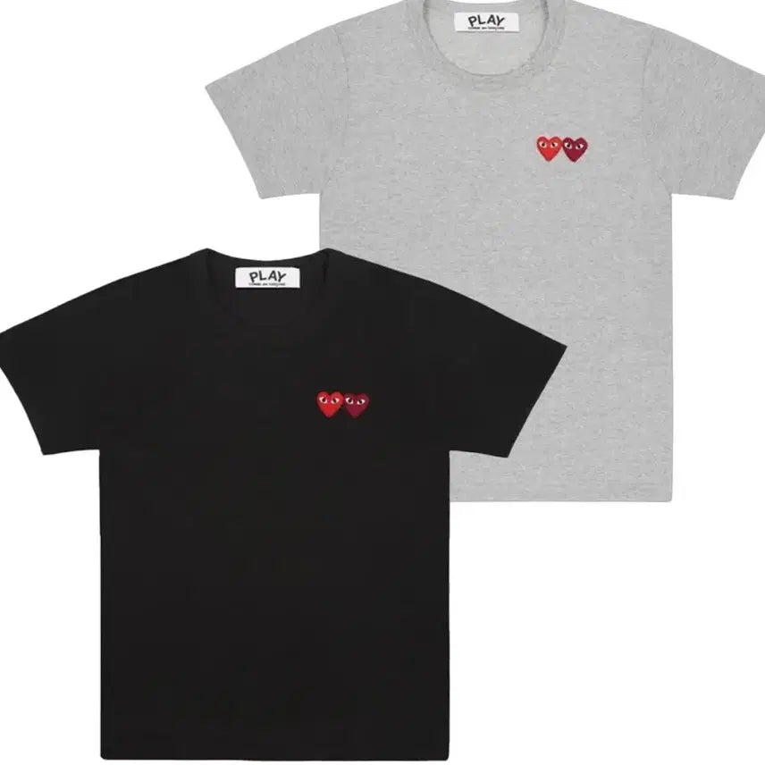 [BUNJANG] Comme des Garçons PLAY Double Heart Short Sleeve T-shirt (Unisex) / 꼼데가르송 PLAY 더블하트 반팔 티셔츠 (남녀공용)