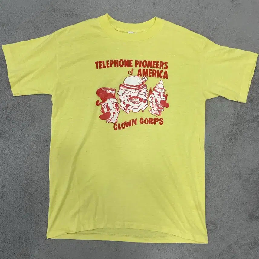 [BUNJANG] 80s-90s Telephone Pioneers Clown Corps Cotton Blend T-Shirt / 80~90s 텔레폰 피오니어 광대단 빈티지 티셔츠