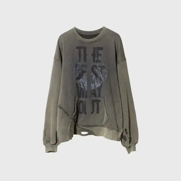 [BUNJANG] M.Cord Distressed Sweatshirt / [M]Cord 데미지드 스웻셔츠