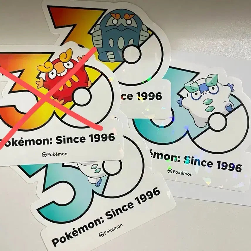 [BUNJANG] Pokemon 30th Anniversary Logo Sticker Bundle (Darumaka, Galarian Darmanitan) / 포켓몬 30주년 로고 스티커 일괄 달막화 불비달마 가라르
