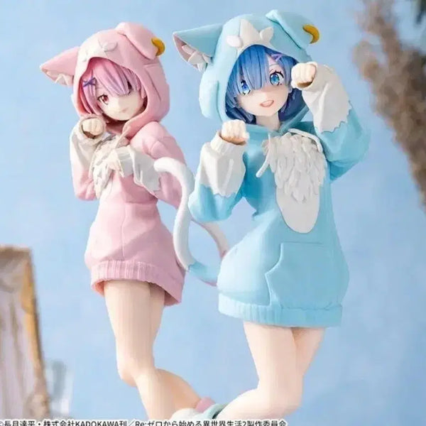 [BUNJANG] Rem & Ram Cat Hoodie Figure / 렘람 피규어