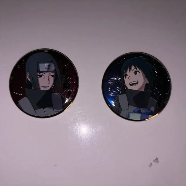 [BUNJANG] Naruto Birthday Metal Can Badge Set - Itachi & Sasuke / 나루토 생일 메탈 캔뱃지 세트 인연 시리즈 우치하 이타치 사스케 이타사스
