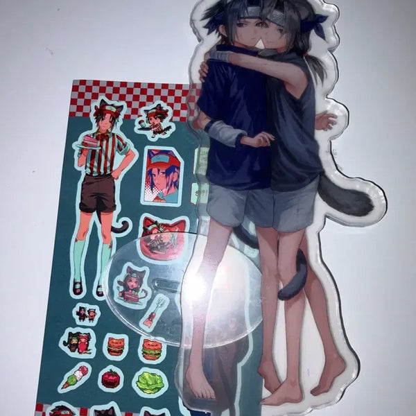 [BUNJANG] Naruto Itachi & Sasuke Acrylic Sticker Set / 나루토 댕구님 비공굿 이타사스 아크릴 스티커