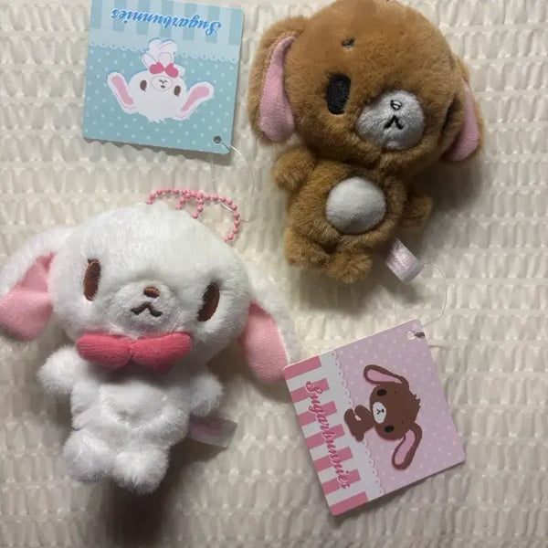 [BUNJANG] Sugar Bunnies Plush Keychain Set Shirousa & Kurousa / 슈가바니즈 봉제인형 키링 시로우사&쿠로우사