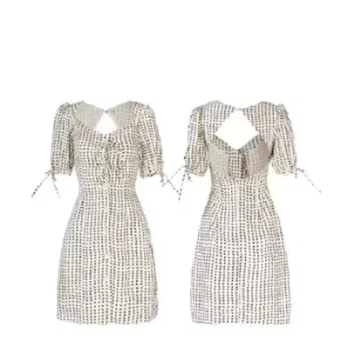 [BUNJANG] GUKA Polka Dot Puff Sleeve Ribbon Mini Dress / 구카 신스덴 GUKA 도트무늬 반팔 소매 퍼프 리본 미니 원피스 레드벨벳