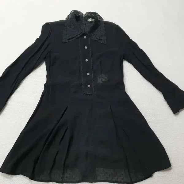 [BUNJANG] Zara Black Lace Collar Mesh Mini Dress Women's Size 66 (KR 90) / 자라 블랙 레이스 카라 망사 원피스 66 여성90