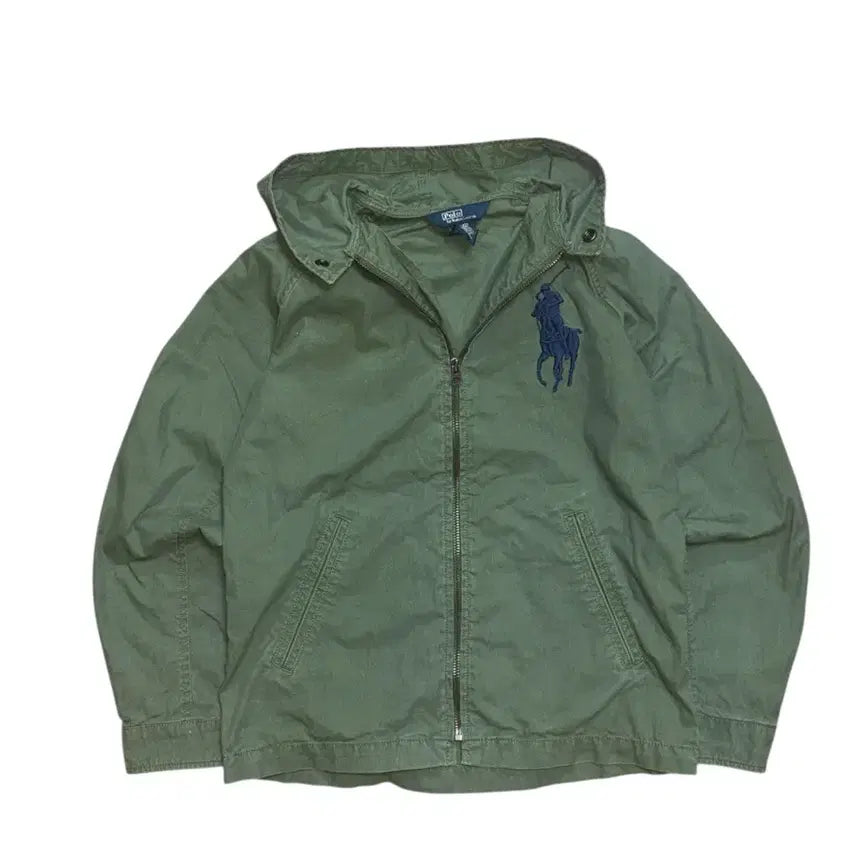 [BUNJANG] Polo Ralph Lauren Big Pony Hooded Jacket Khaki Olive / 폴로 랄프로렌 카키 올리브 빅포니 후드 자켓