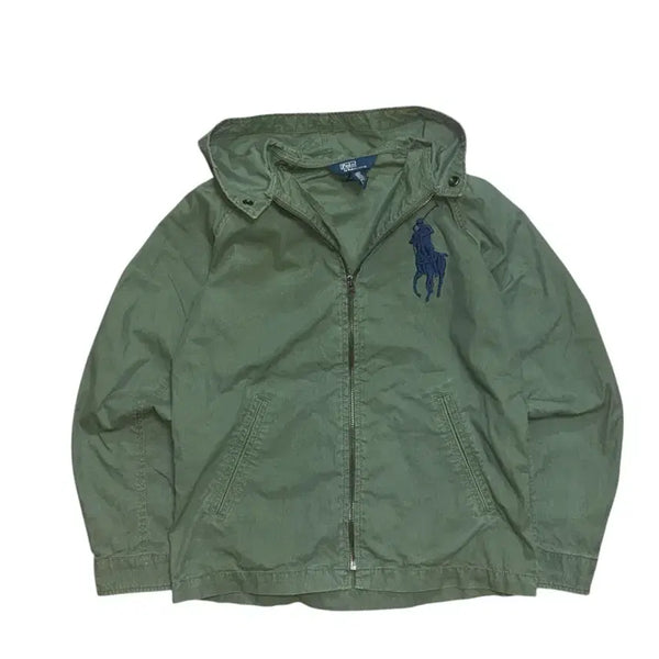 [BUNJANG] Polo Ralph Lauren Big Pony Hooded Jacket Khaki Olive / 폴로 랄프로렌 카키 올리브 빅포니 후드 자켓