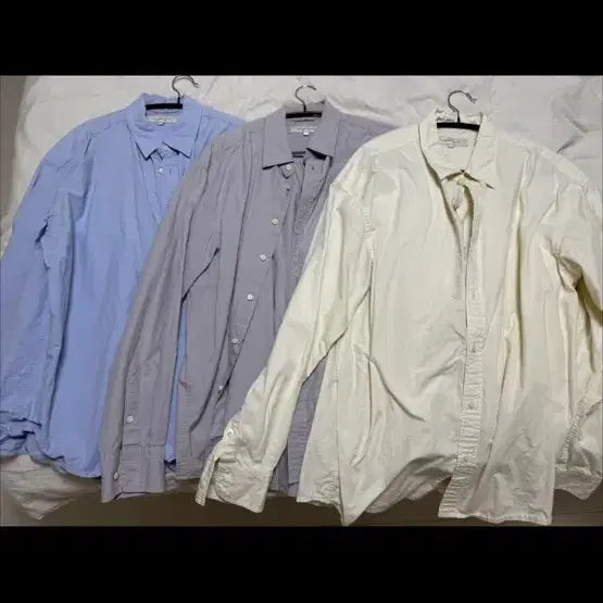 [BUNJANG] Men's Shirt 3-Piece Set (Sky Blue/Light Purple/Ivory) / 남자 셔츠 3종 세트 하늘색/연보라색/아이보리 일괄