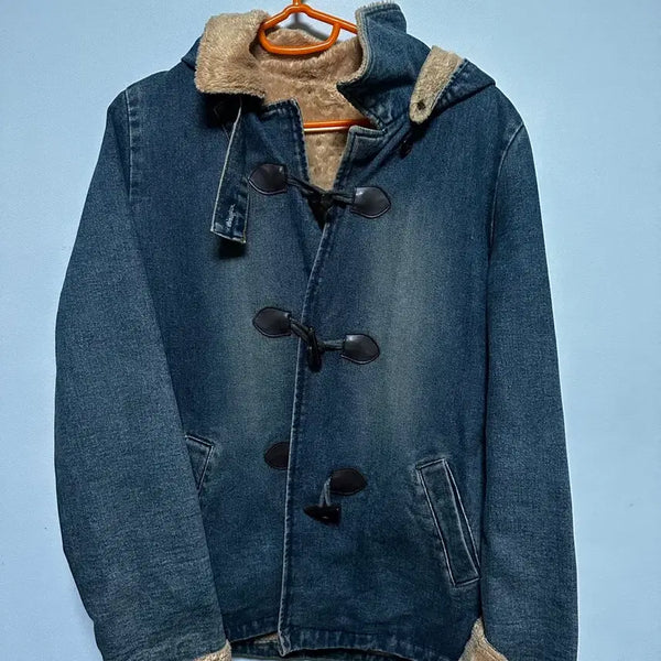 [BUNJANG] Wool Blend Duffle Coat with Fleece Lining / 청 소재 더플 코트 양털 안감