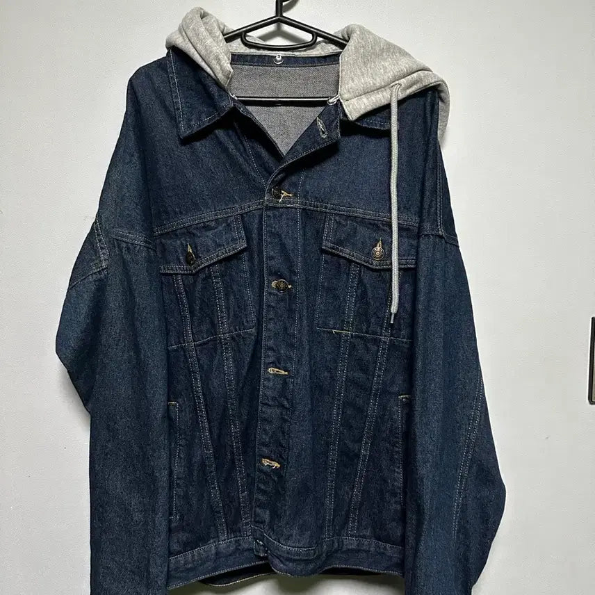 [BUNJANG] Blue Suspender Hooded Jumper / 청멜빵 후드 점퍼