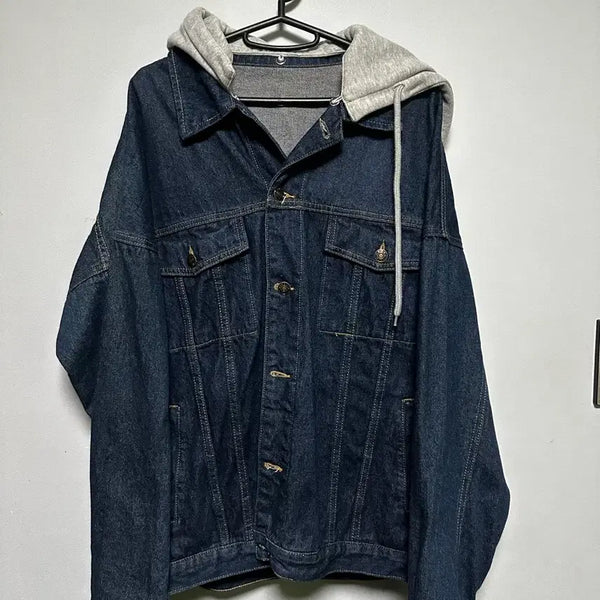 [BUNJANG] Blue Suspender Hooded Jumper / 청멜빵 후드 점퍼