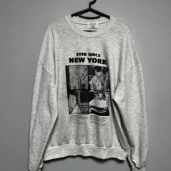 [BUNJANG] Ever Since New York Sweatshirt Light Gray / 에버 신스 뉴욕 맨투맨 라이트 그레이