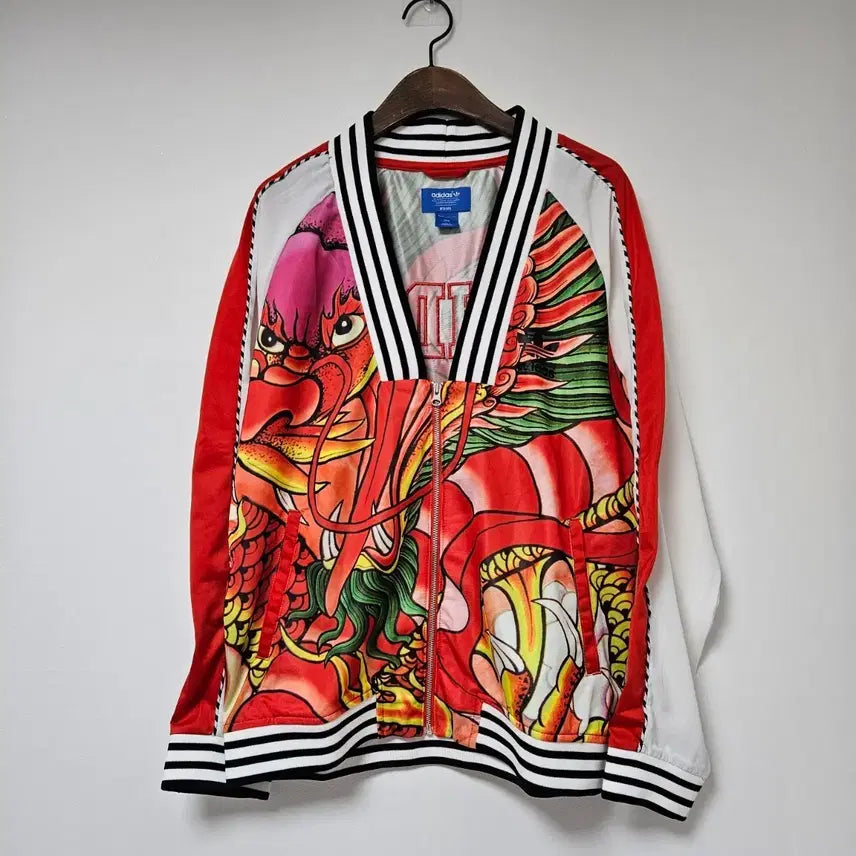 [BUNJANG] Adidas Rita Ora Dragon Pattern Blouson Jacket (Limited Edition) / 한정판) 아디다스 리타오라 드래곤 패턴 블루종 자켓