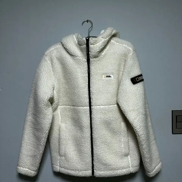 [BUNJANG] National Geographic Fleece Jacket Ivory / 내셔널지오그래픽 플리스 자켓 아이보리