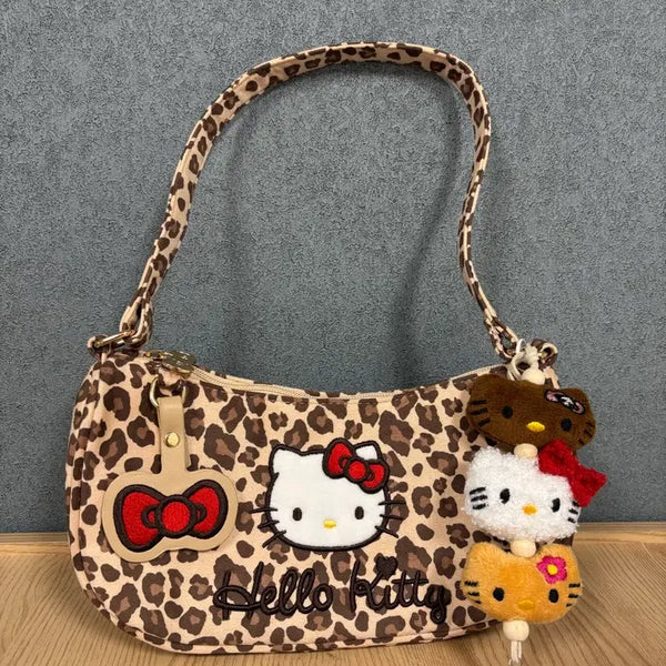 [BUNJANG] Hello Kitty Leopard Pattern Shoulder Bag / 헬로키티 레오파드 패턴 숄더백