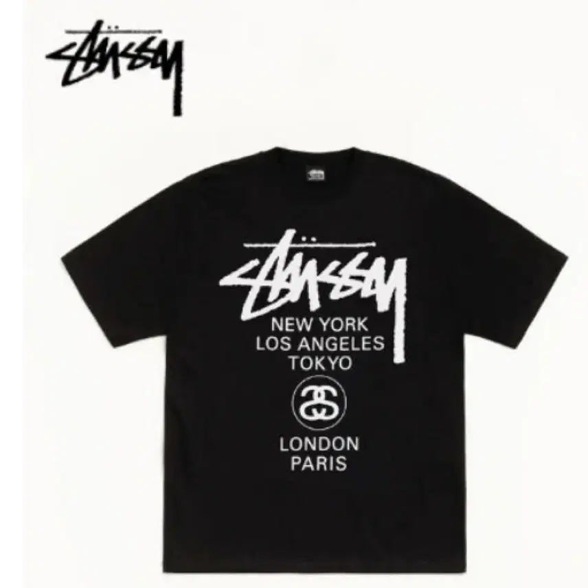[BUNJANG] Stussy World Tour T-Shirt / 스투시 반팔티 WORLD TOUR 월드투어 티셔츠판매