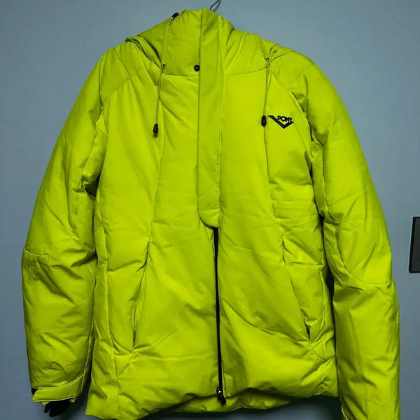 [BUNJANG] PONY Short Padded Jacket Fluorescent Yellow / PONY 숏패딩 형광 옐로우