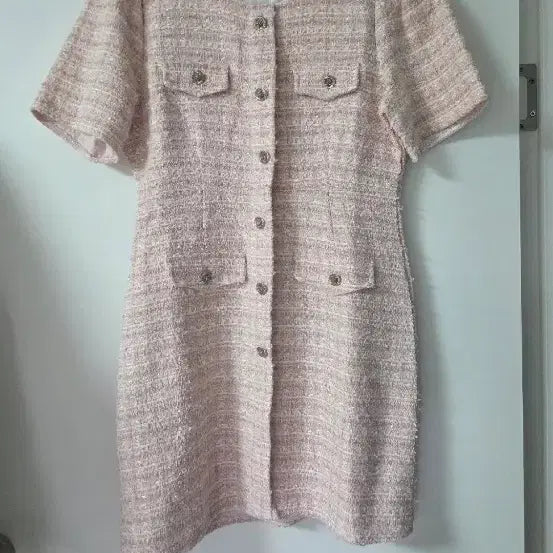 [BUNJANG] Tweed Midi Dress Pink / 트위드 원피스 핑크