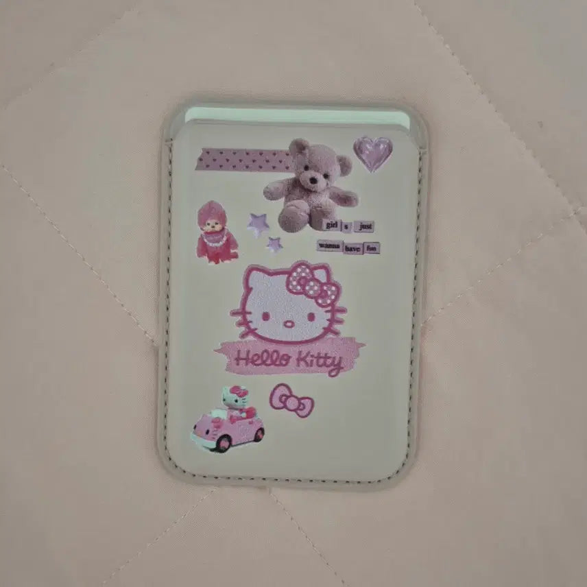[BUNJANG] Sanrio Hello Kitty x Monchhichi MagSafe Card Wallet - Pink / 헬로키티 몬치치 맥세이프 카드지갑 핑크