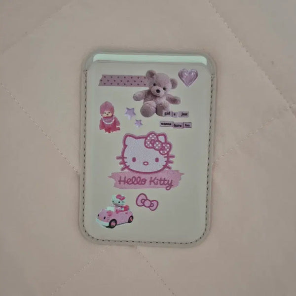[BUNJANG] Sanrio Hello Kitty x Monchhichi MagSafe Card Wallet - Pink / 헬로키티 몬치치 맥세이프 카드지갑 핑크