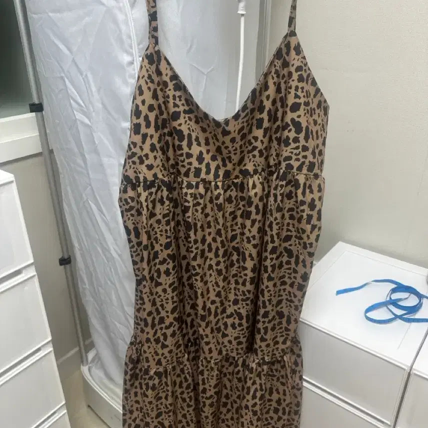 [BUNJANG] Leopard Print Sleeveless Dress / 호피무늬 민소매 원피스