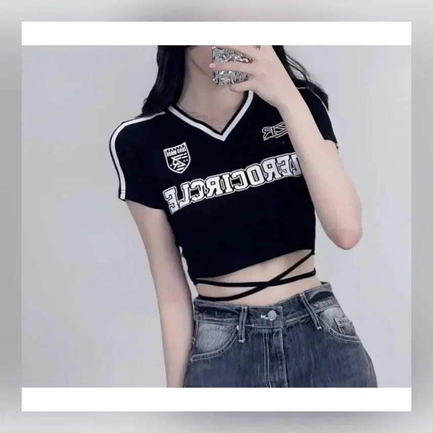 [BUNJANG] Cropped T-Shirt (Free Size) / 크롭티(프리사이즈)