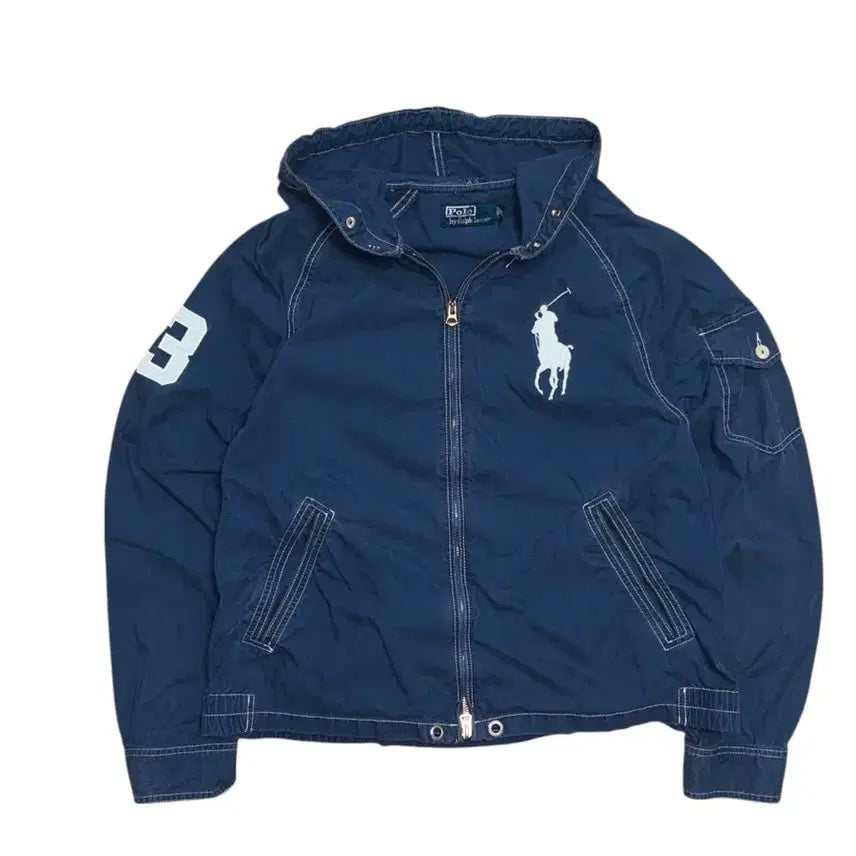 [BUNJANG] Polo Ralph Lauren Big Pony Stitch Two-Way Hoodie Jacket / 폴로 랄프로렌 빅포니 스티치 투웨이 후드 자켓