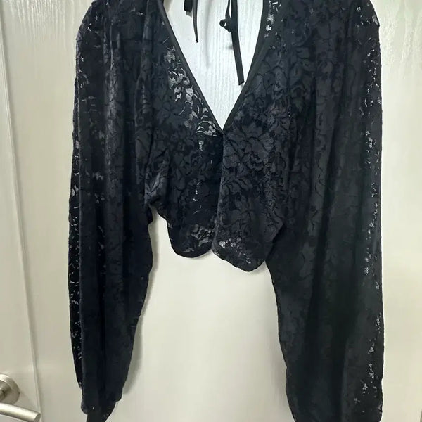 [BUNJANG] Puff Sleeve Blouse / 소매퍼프 블라우스 새상품