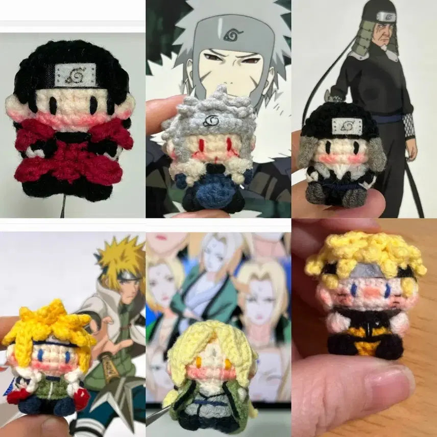 [BUNJANG] Naruto Hokage Characters Hand-Knitted Keychain / 나루토 #역대 호카게 캐릭# 손뜨개키링