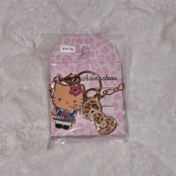 [BUNJANG] Sanrio Tanning Kitty Gal Schoolgirl Leopard Charm Keychain / 새상품 산리오 태닝 키티 갸루 여고생 호피 참 키링