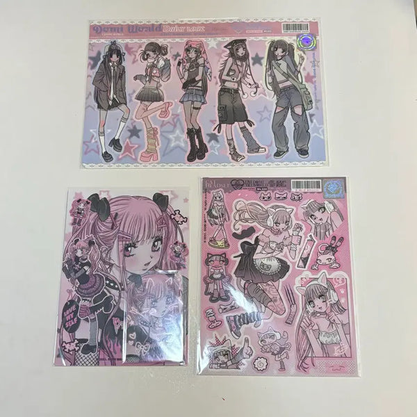 [BUNJANG] Domiworld Sticker Postcard Bundle Set / (일괄) 도미월드 스티커 엽서