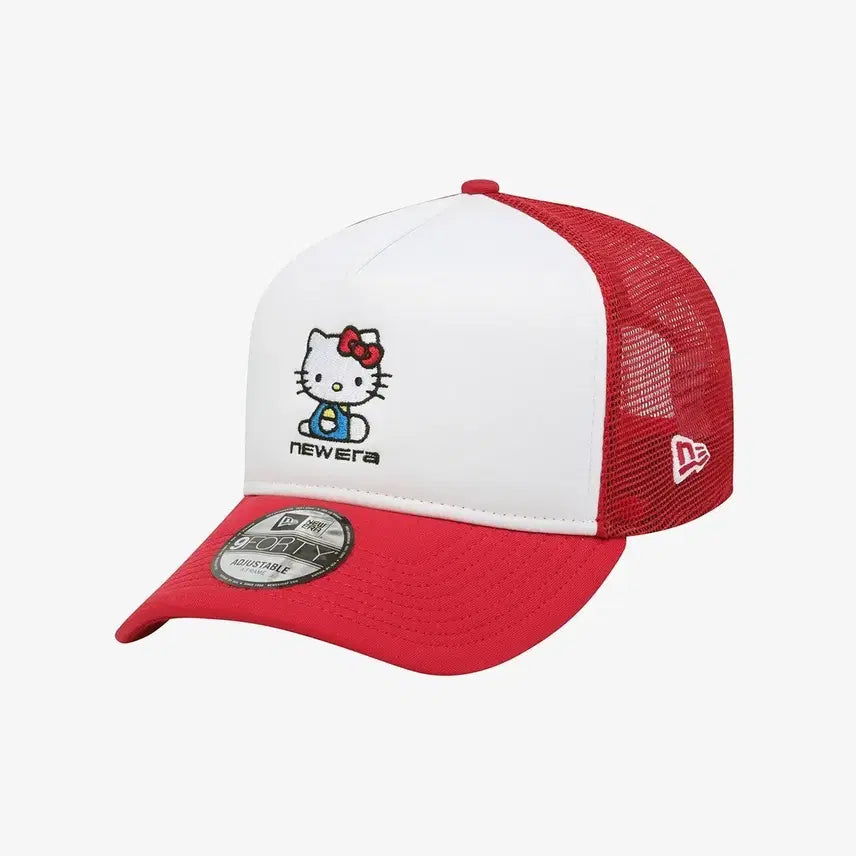 [BUNJANG] New Era x Sanrio Hello Kitty A-Frame Trucker Cap Black / 뉴에라 X 산리오 헬로 키티 A프레임 트러커 볼캡 블랙