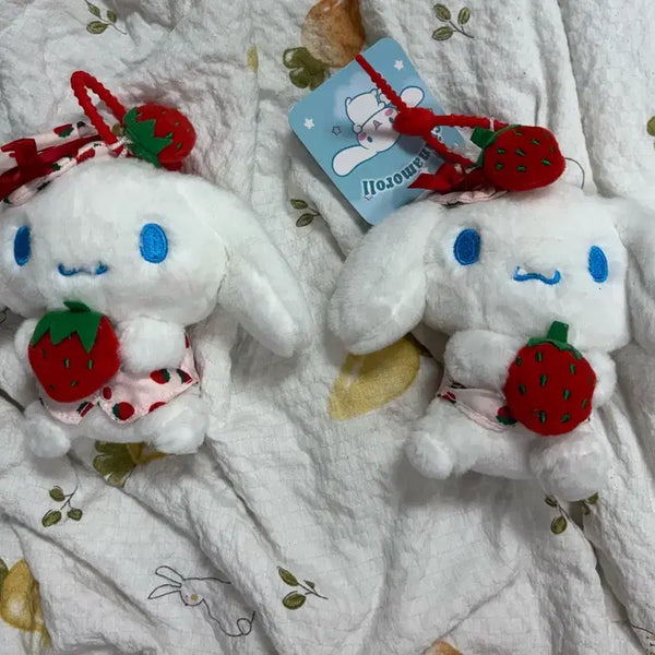 [BUNJANG] Sanrio Cinnamoroll Strawberry Doll Keychain / 산리오 시나모롤 딸기 인형 키링