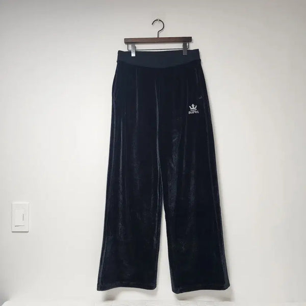 [BUNJANG] Supra Velvet Wide Training Pants Black M / 수프라 벨벳 와이드 트레이닝 팬츠 블랙
